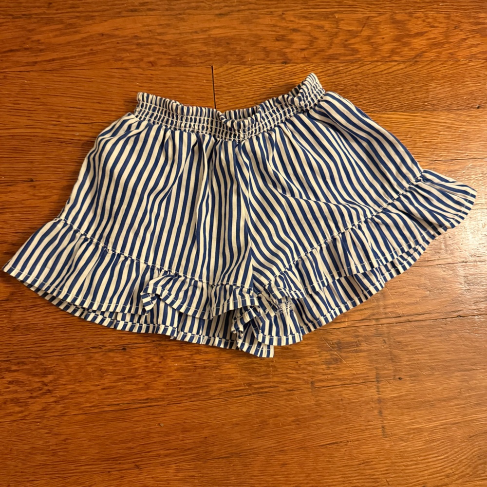 Polo Ralph Lauren Navy and White Striped shorts with ruffle bottom